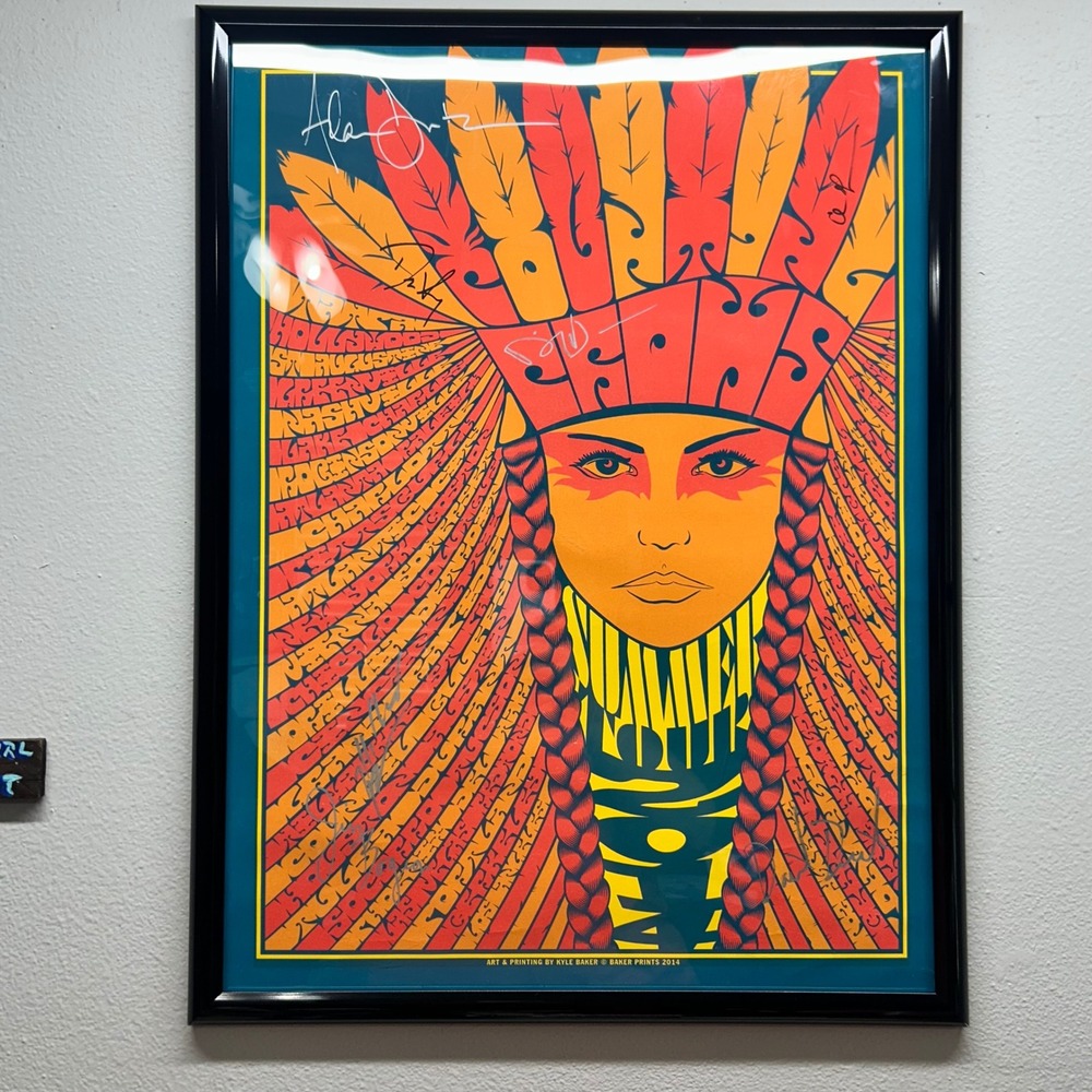 Counting Crows 2014 Summer Tour Poster Autographed Kyle Baker Prints Signed Art